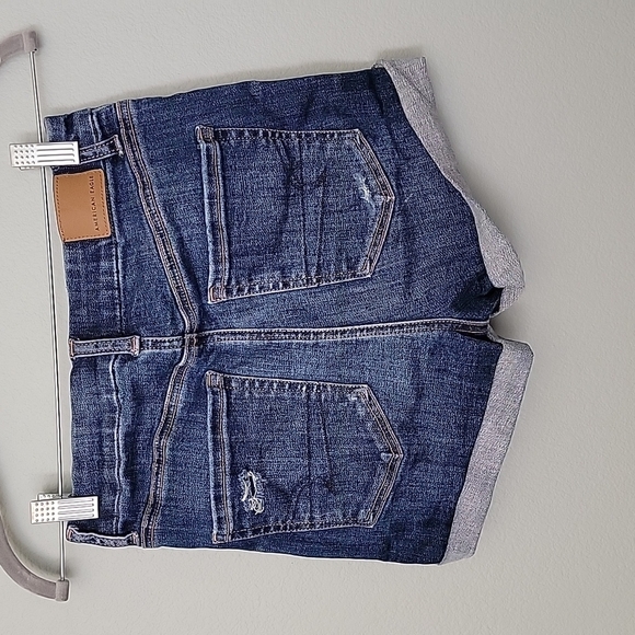 AEO curvy hi-rise Festival VSCO denim shortie shorts size 2 - Picture 6 of 10
